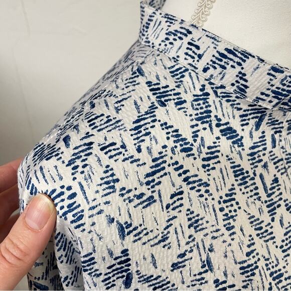 Kimchi Blue Urban Outfitters Blue & White Printed Kimono Open Jacket M/L Boho - Picture 7 of 11